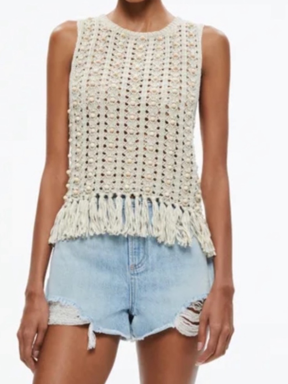 Alice & Olivia Reva beaded top. Sz S